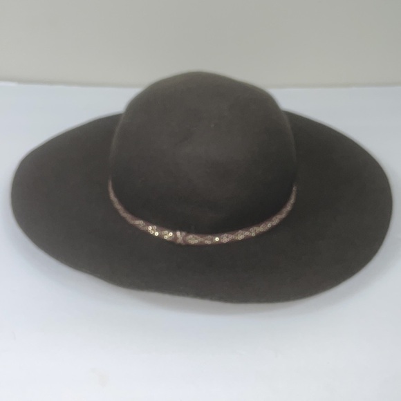 100% wool deep olive green wide brim hat women one size - Picture 3 of 8